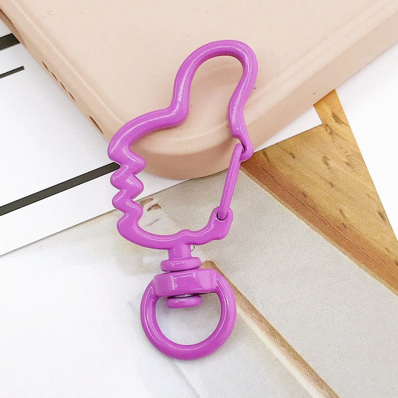 Wholesale Candy Color Painted Metal DIY Keychain Accessories